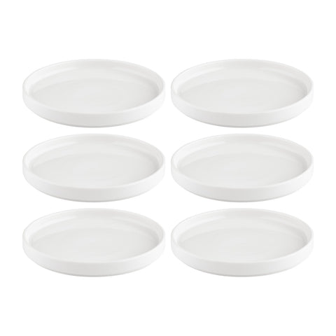 Helix White dia.10.75" Round Warm White Vitrified Plate (Set of 6)