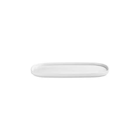 Helix White 11.75" x 6.25" x h:0.75" Oval Warm White Vitrified Platter (1 each)