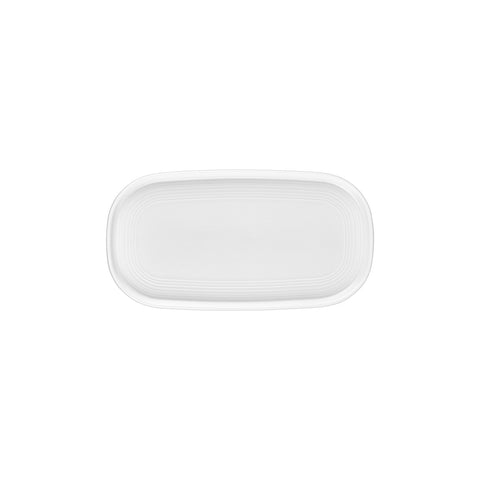 Helix White 11.75" x 6.25" x h:0.75" Oval Warm White Vitrified Platter (1 each)