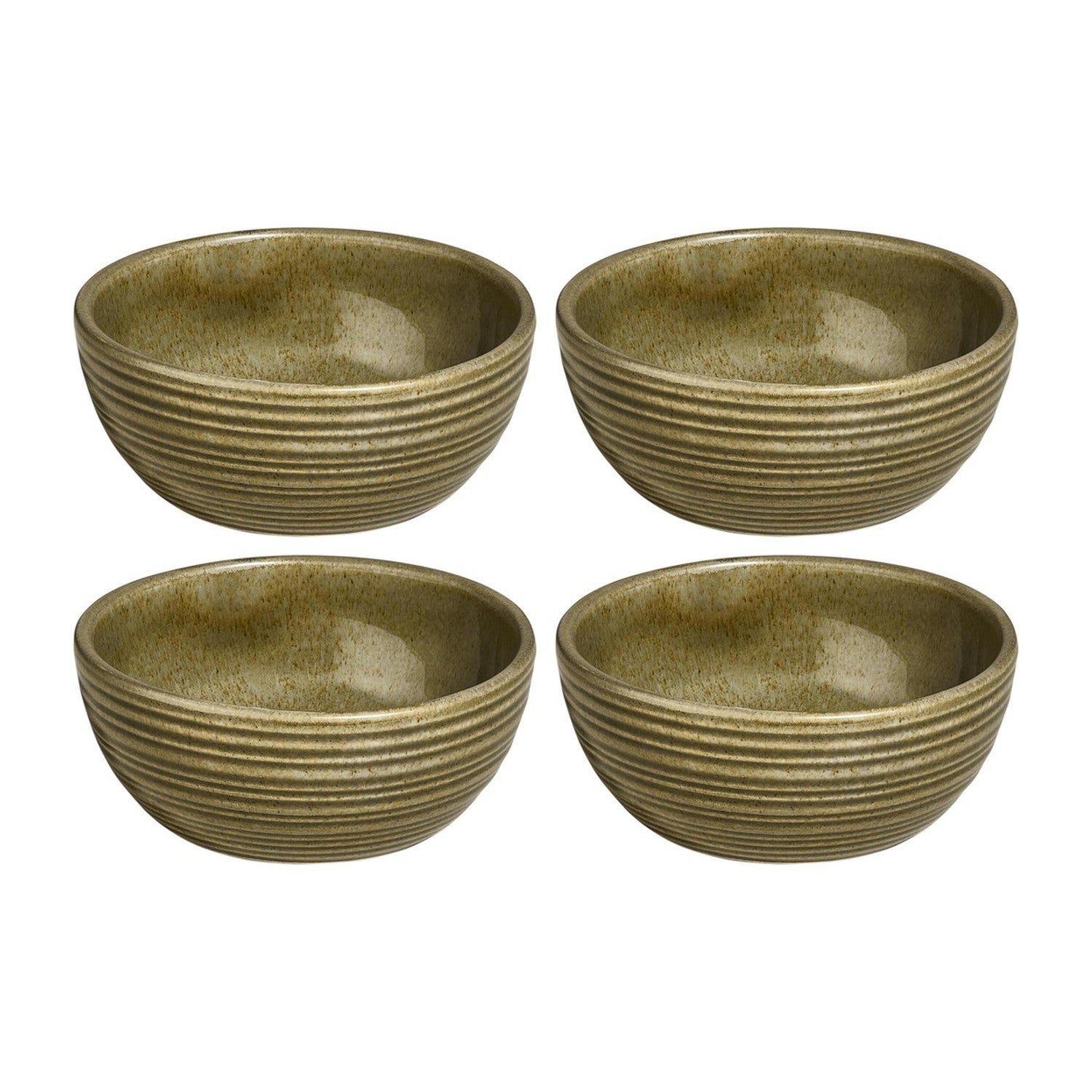 Helix Bamboo dia.2.75" h:1.25" 2 oz. Round Green Vitrified Bowl (Set of 4)