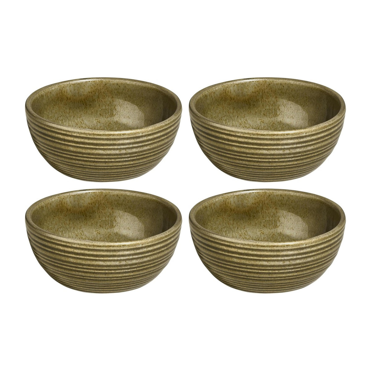 Helix Bamboo dia.2.75" h:1.25" 2 oz. Round Green Vitrified Bowl (Set of 4)