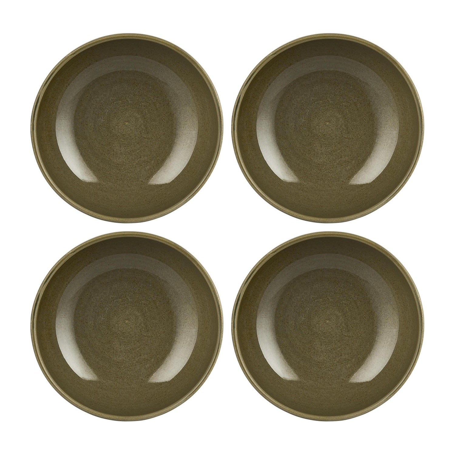 Helix Bamboo dia.5.5" h:0" 16 oz. Round Green Vitrified Bowl (Set of 4)
