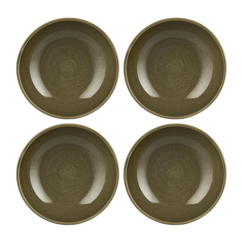 Helix Bamboo dia.5.5" h:0" 16 oz. Round Green Vitrified Bowl (Set of 4)