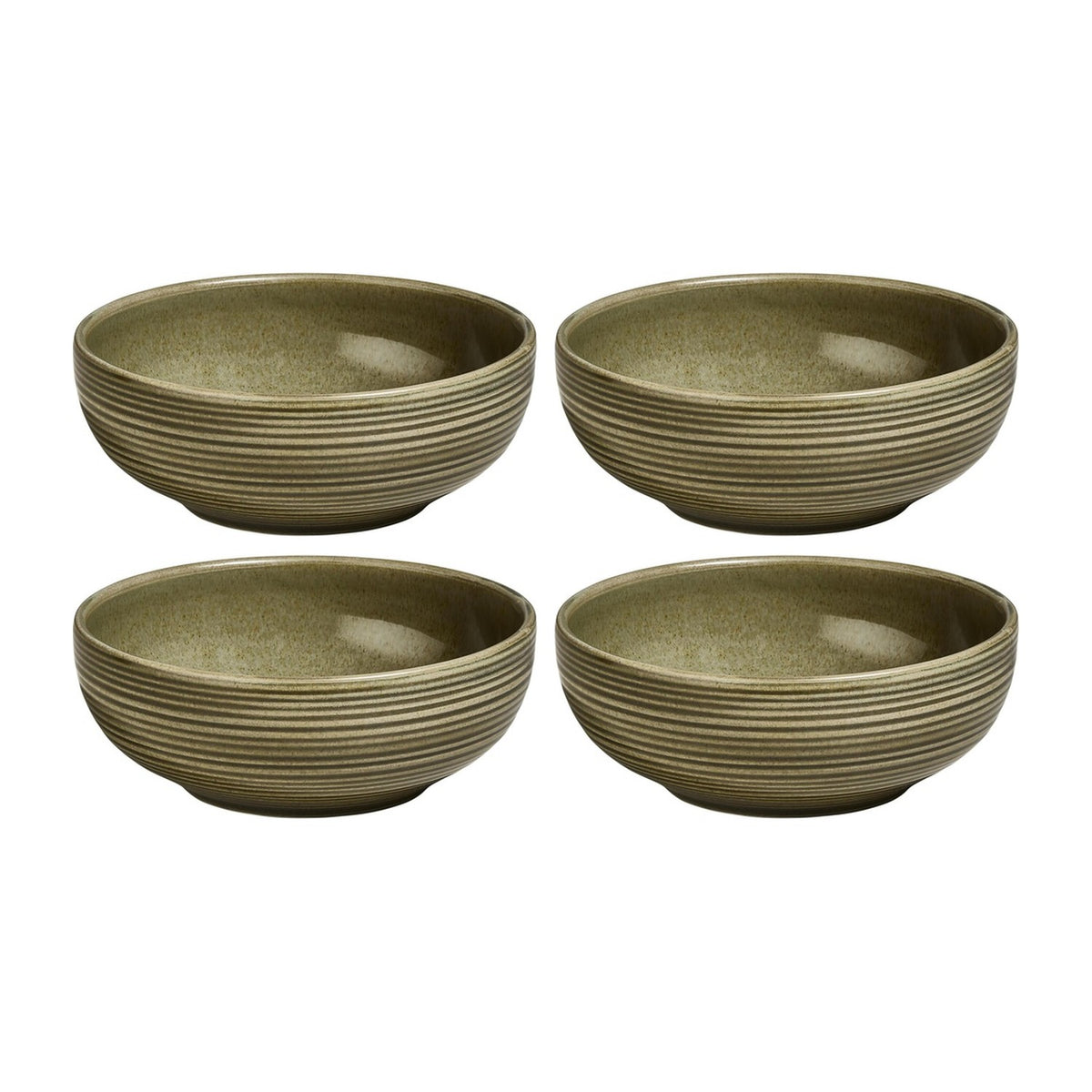 Helix Bamboo dia.6.25" h:2.5" 25 oz. Round Green Vitrified Bowl (Set of 4)