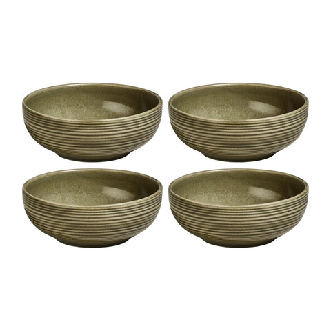 Helix Bamboo dia.6.25" h:2.5" 25 oz. Round Green Vitrified Bowl (Set of 4)