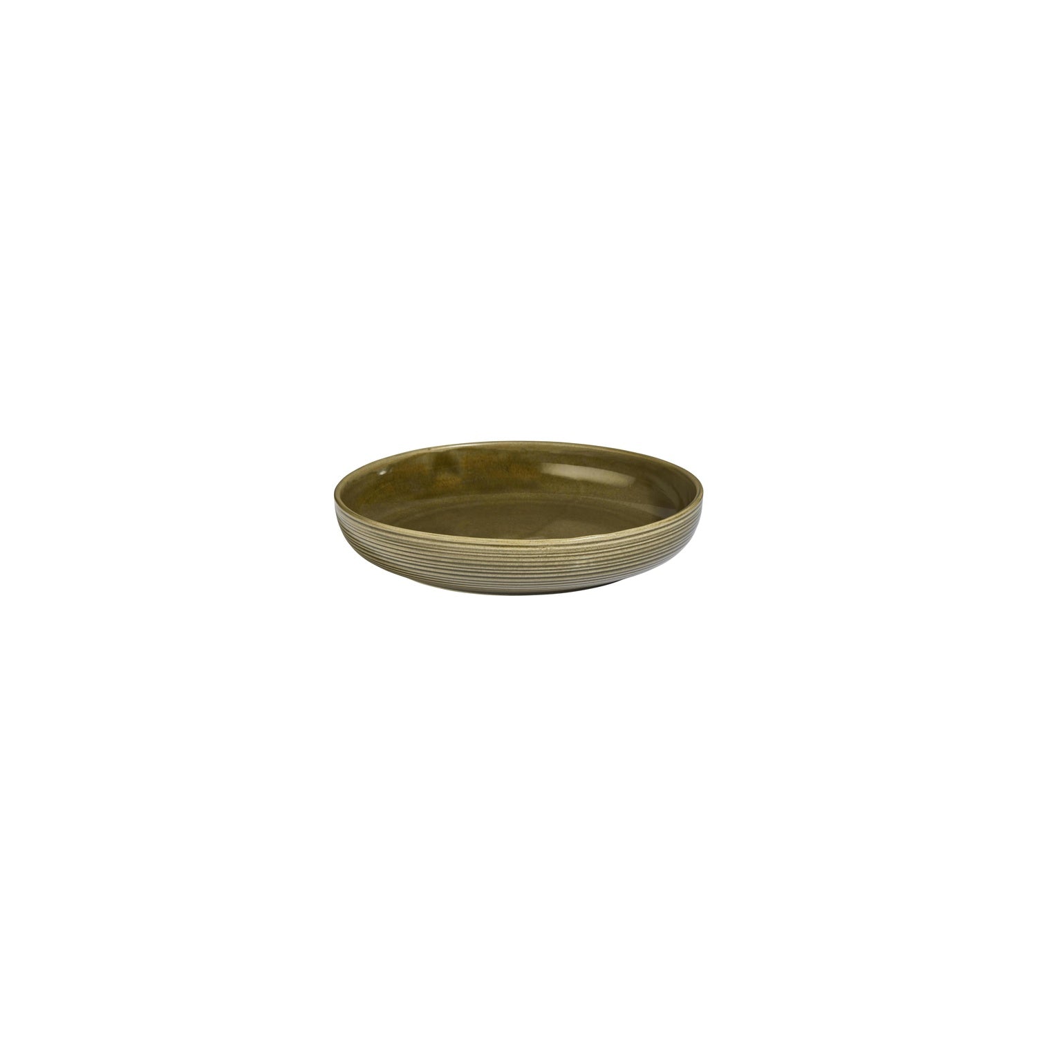 Helix Bamboo dia.7.5" h:1.5" 24 oz. Round Green Vitrified Deep Plate (Set of 6)