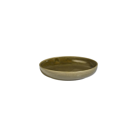 Helix Bamboo dia.9" h:2" 42 oz. Round Green Vitrified Deep Plate (Set of 6)