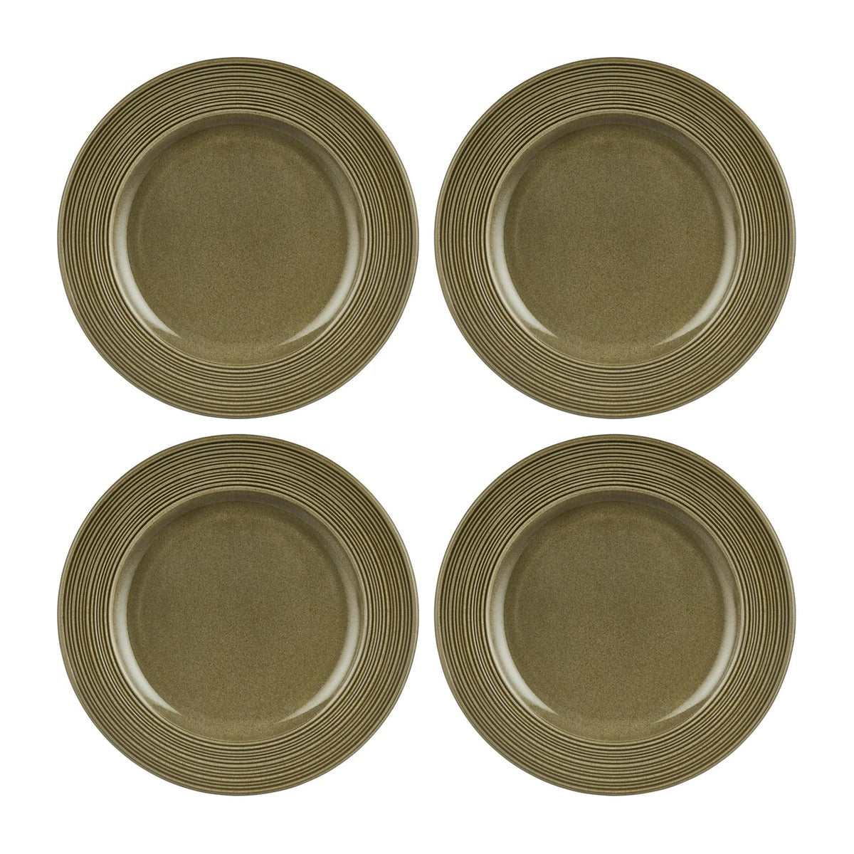 Helix Bamboo dia.8.25" Round Green Vitrified Plate (Set of 4)