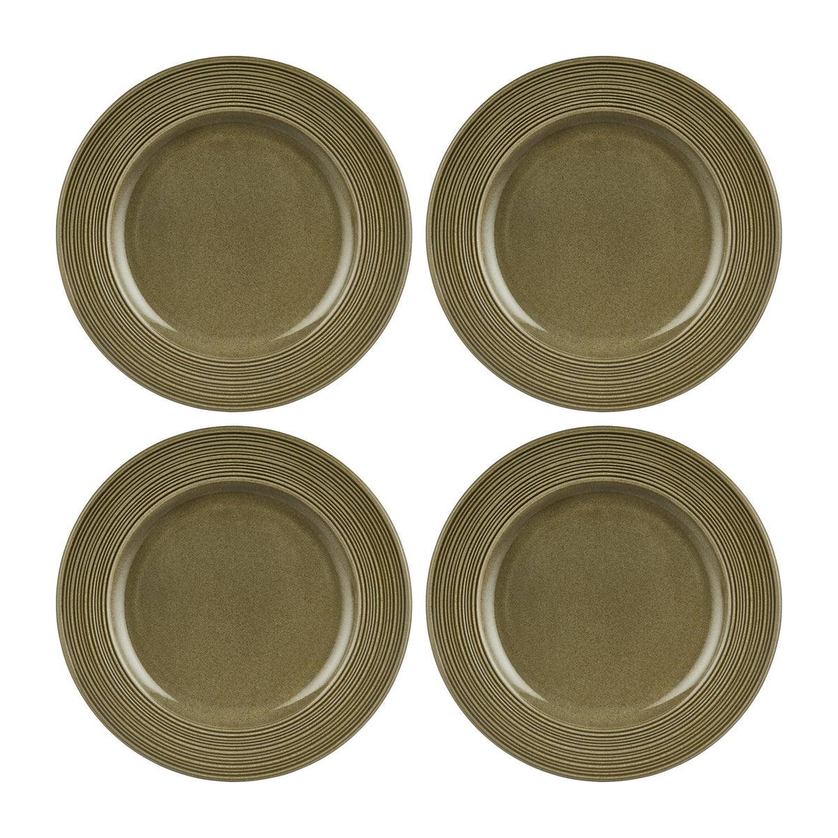 Helix Bamboo dia.9.5" Round Green Vitrified Plate (Set of 4)