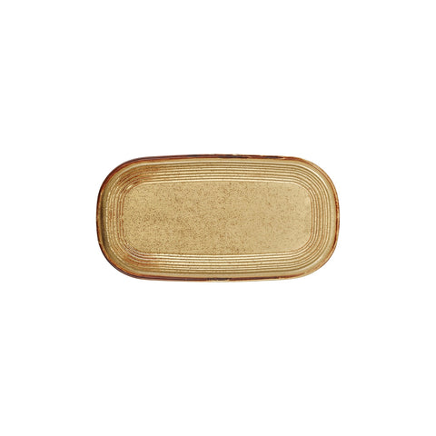 Helix Dune 11.75" x 6.25" x h:0.75" Oval Orange Vitrified Platter (1 each)