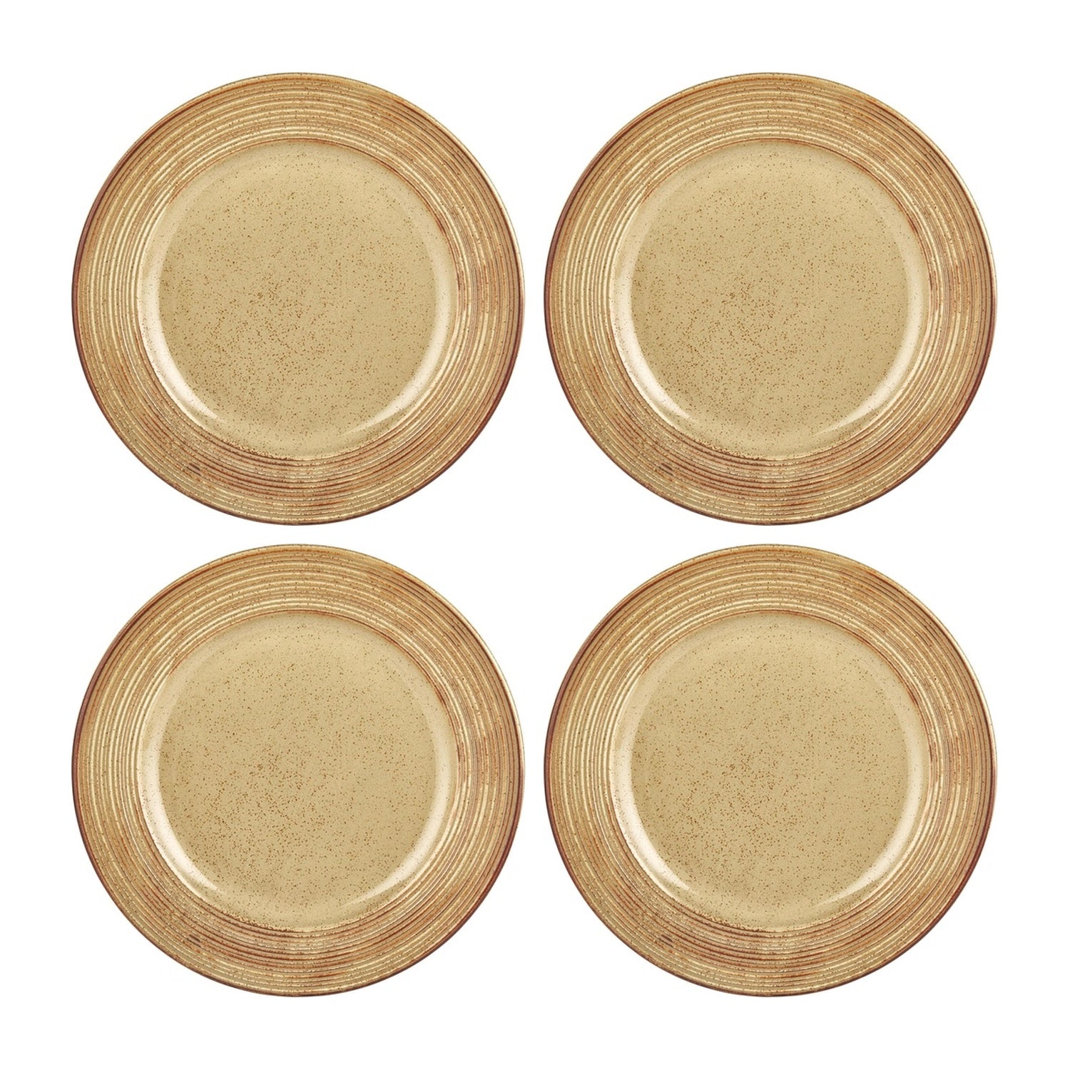 Helix Dune dia.7" Round Orange Vitrified Plate (Set of 4)