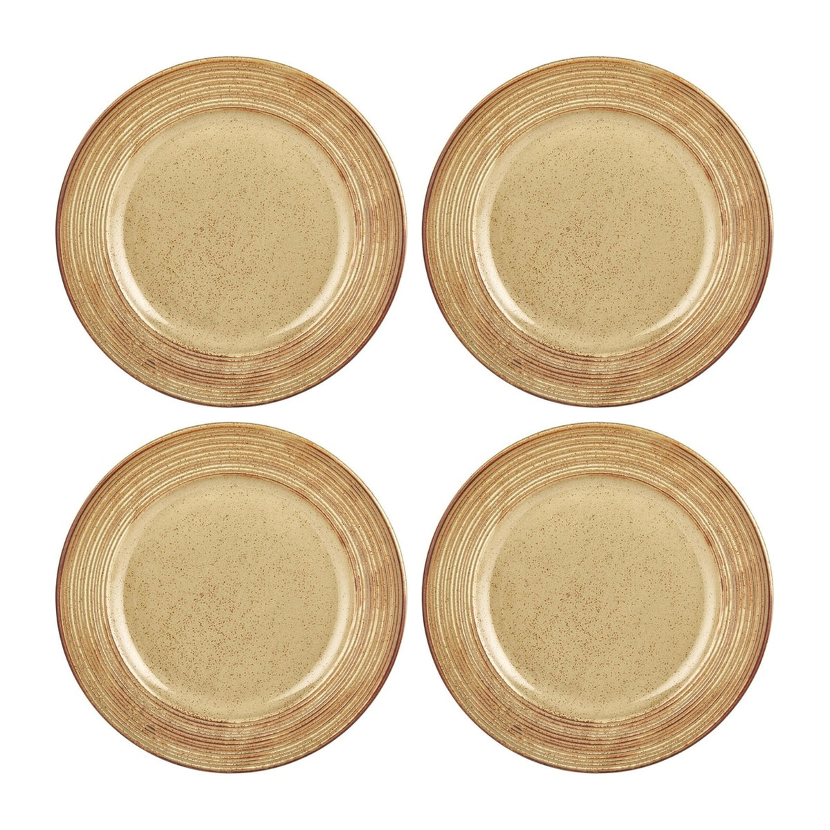 Helix Dune dia.7" Round Orange Vitrified Plate (Set of 4)