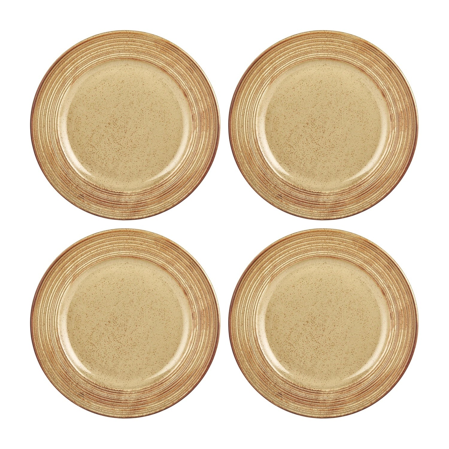 Helix Dune dia.8.25" Round Orange Vitrified Plate (Set of 4)