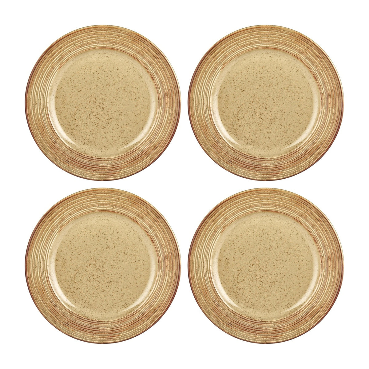 Helix Dune dia.8.25" Round Orange Vitrified Plate (Set of 4)
