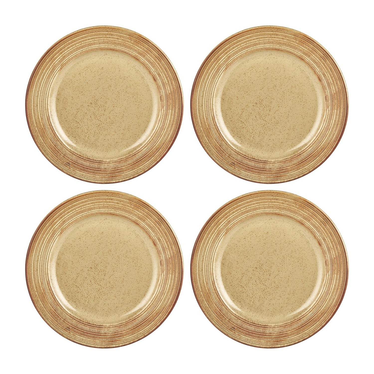 Helix Dune dia.9.5" Round Orange Vitrified Plate (Set of 4)