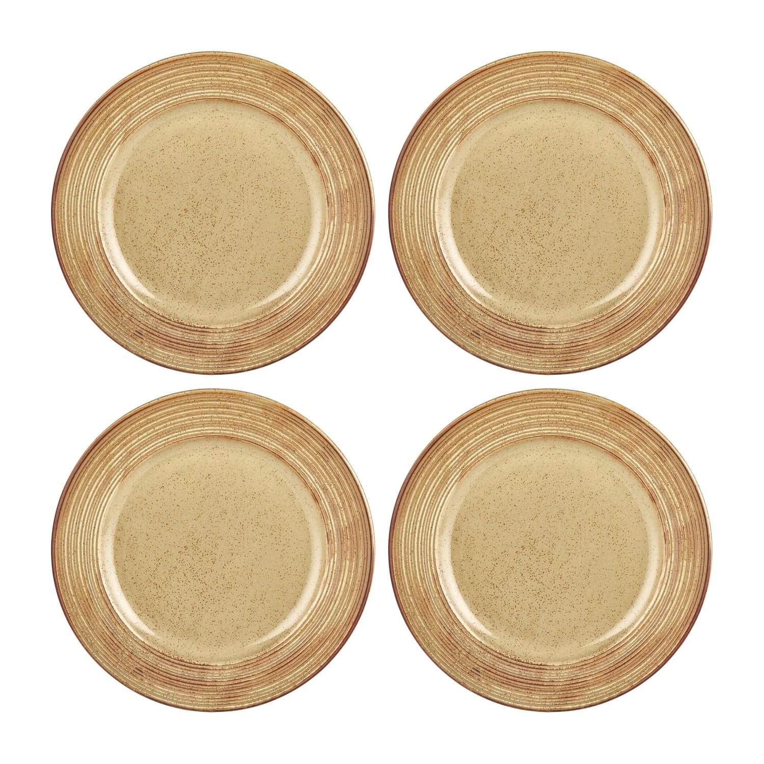 Helix Dune dia.10.75" Round Orange Vitrified Plate (Set of 4)