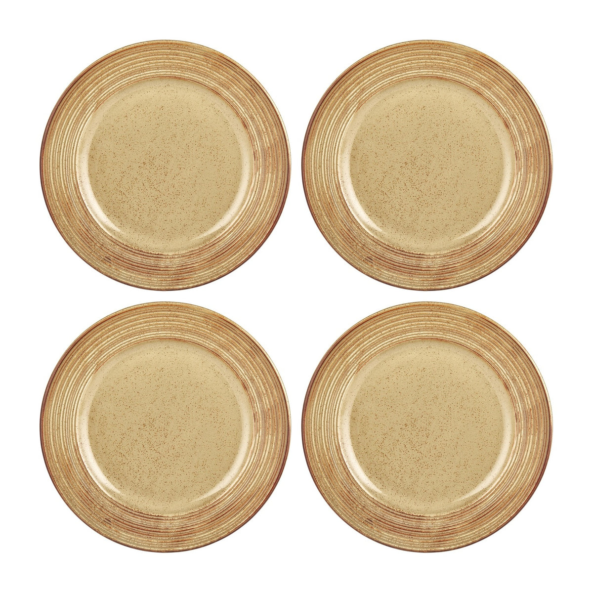 Helix Dune dia.10.75" Round Orange Vitrified Plate (Set of 4)
