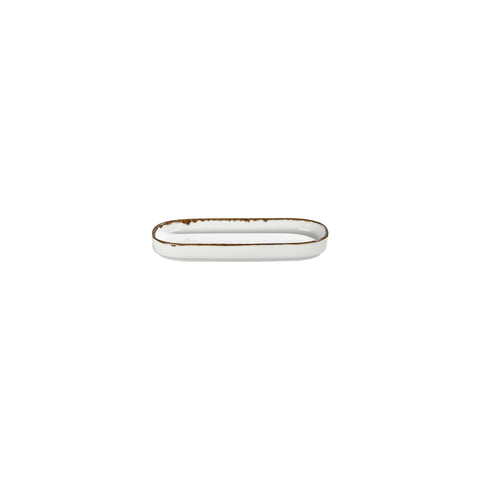Helix Gleam 7.75" x 3.75" x h:1" Oval Brown Vitrified Platter (1 each)
