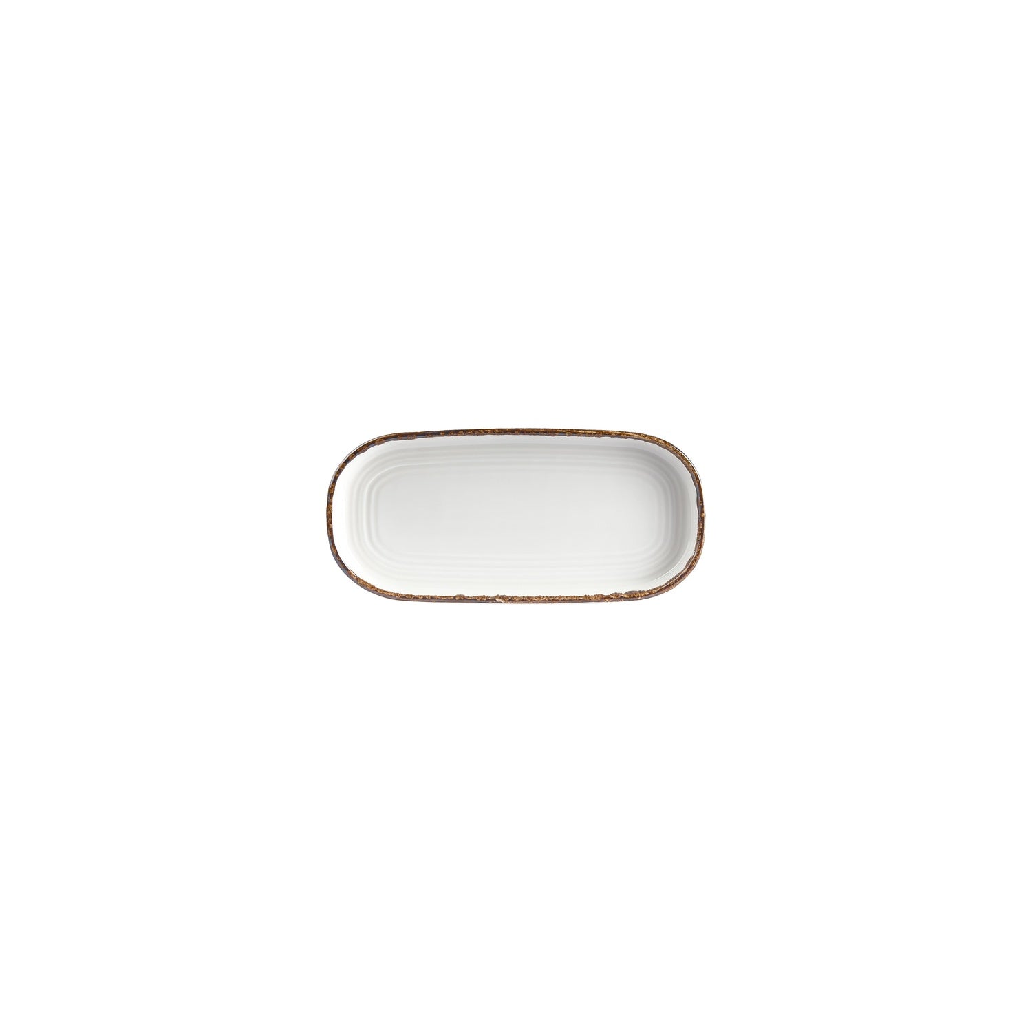 Helix Gleam 7.75" x 3.75" x h:1" Oval Brown Vitrified Platter (1 each)