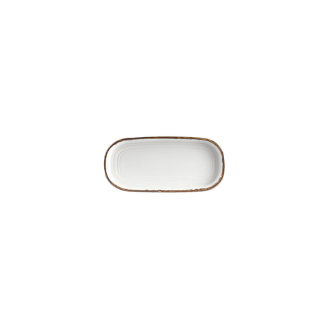 Helix Gleam 7.75" x 3.75" x h:1" Oval Brown Vitrified Platter (1 each)