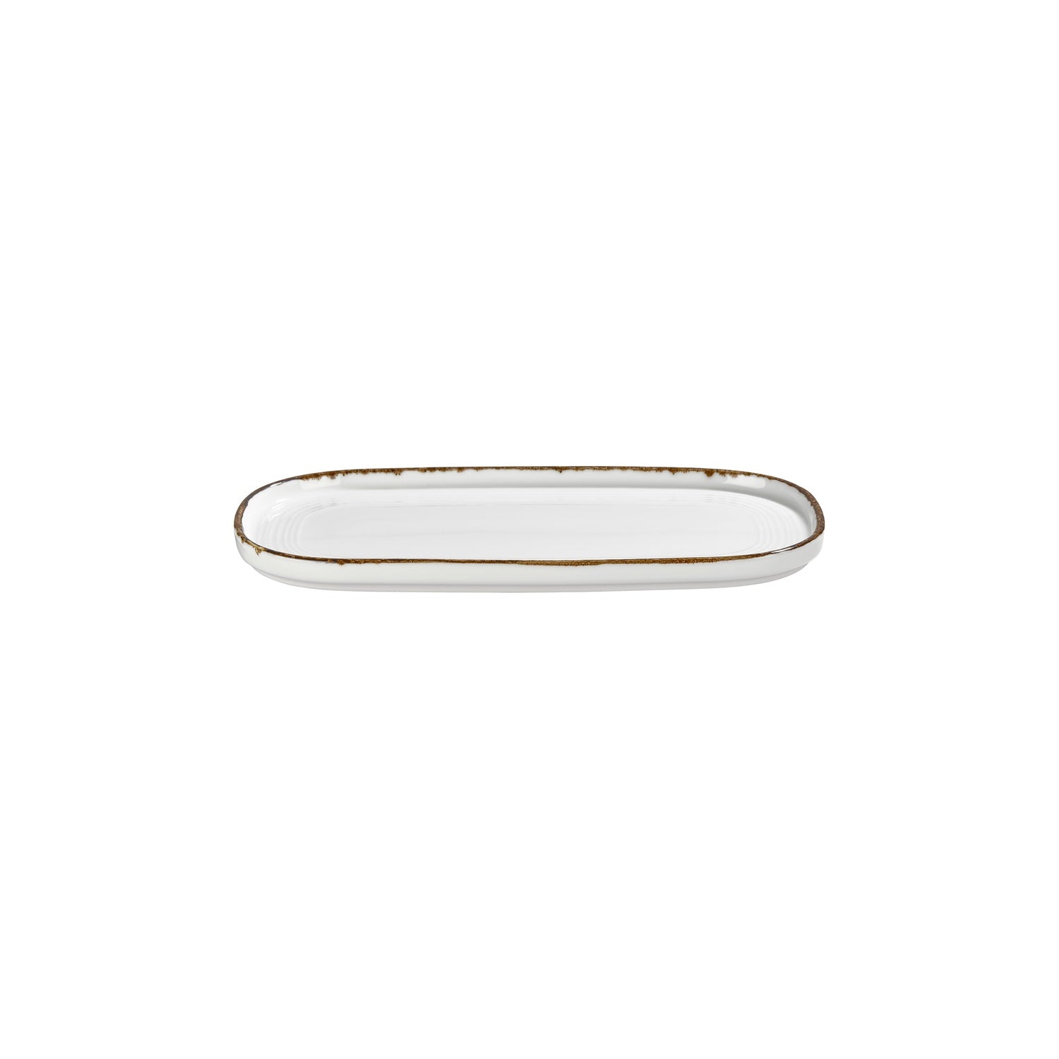 Helix Gleam 11.75" x 6.25" x h:0.75" Oval Brown Vitrified Platter (1 each)