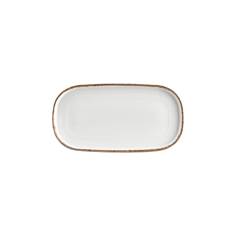 Helix Gleam 11.75" x 6.25" x h:0.75" Oval Brown Vitrified Platter (1 each)