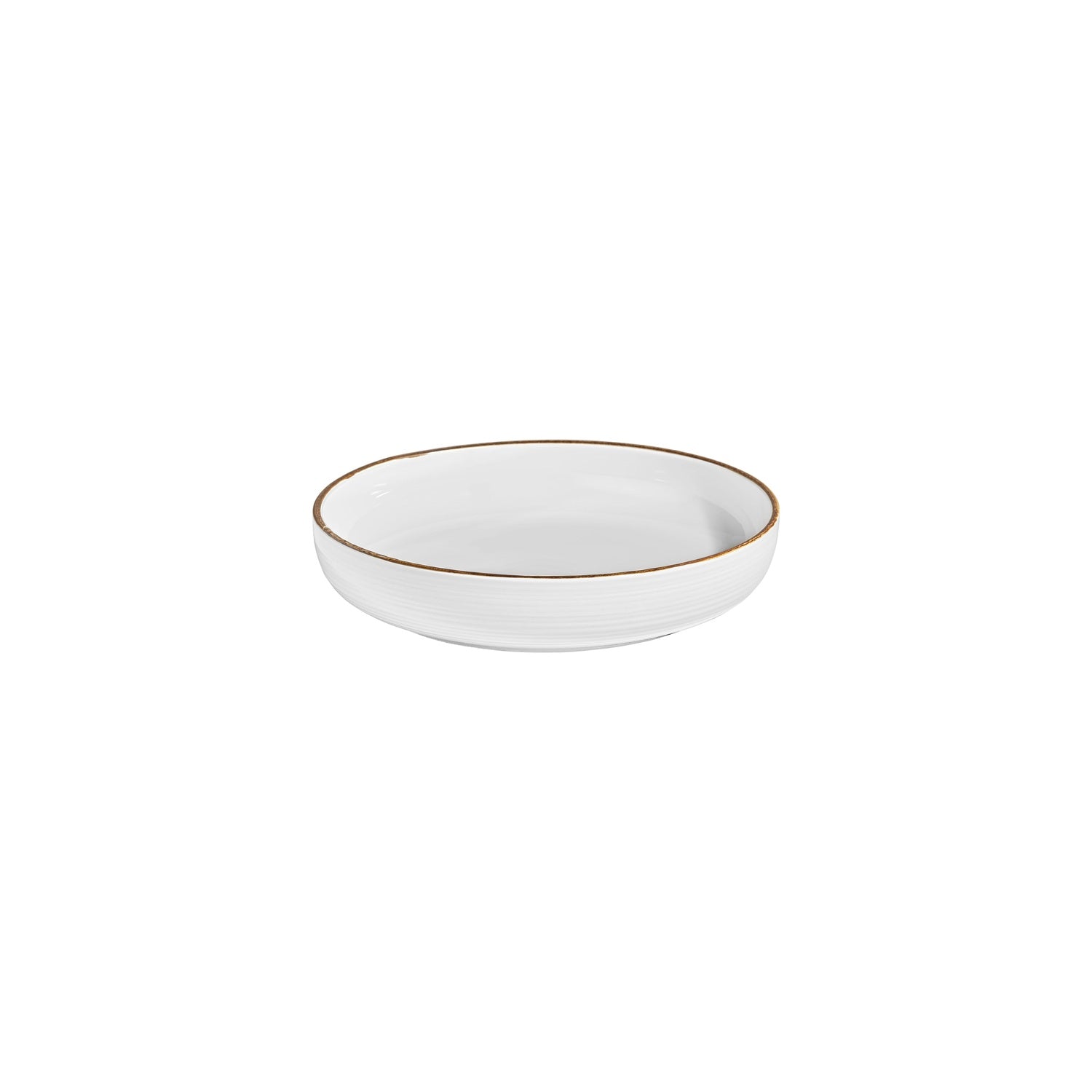 Helix Gleam dia.9" h:2" 42 oz. Round Brown Vitrified Deep Plate (Set of 6)