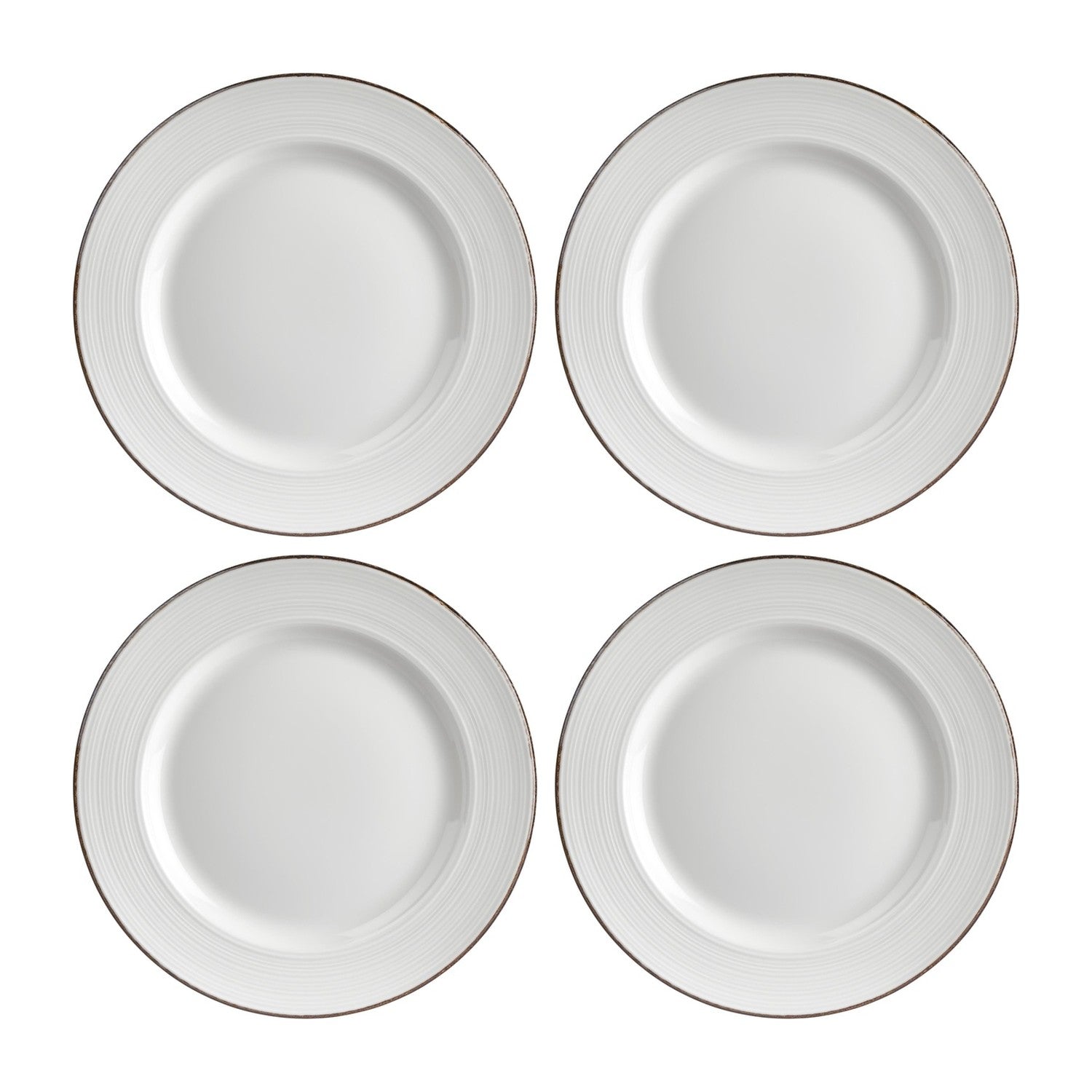 Helix Gleam dia.8.25" Round Brown Vitrified Plate (Set of 4)
