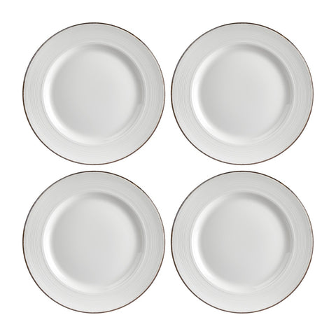 Helix Gleam dia.8.25" Round Brown Vitrified Plate (Set of 4)