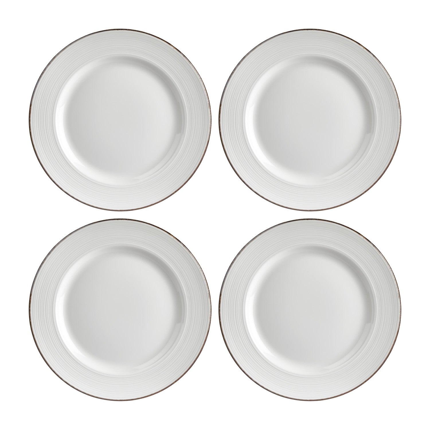 Helix Gleam dia.10.75" Round Brown Vitrified Plate (Set of 4)