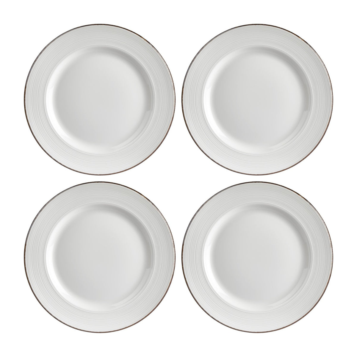 Helix Gleam dia.10.75" Round Brown Vitrified Plate (Set of 4)