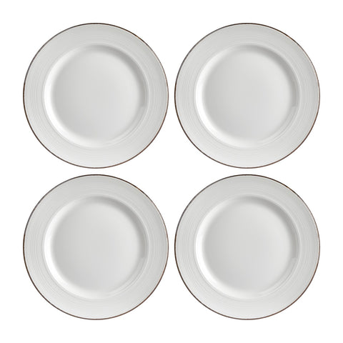 Helix Gleam dia.10.75" Round Brown Vitrified Plate (Set of 4)