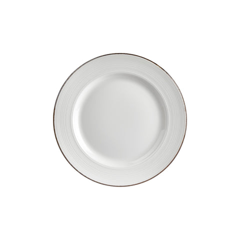 Helix Gleam dia.11.75" Round Brown Vitrified Plate (Set of 6)