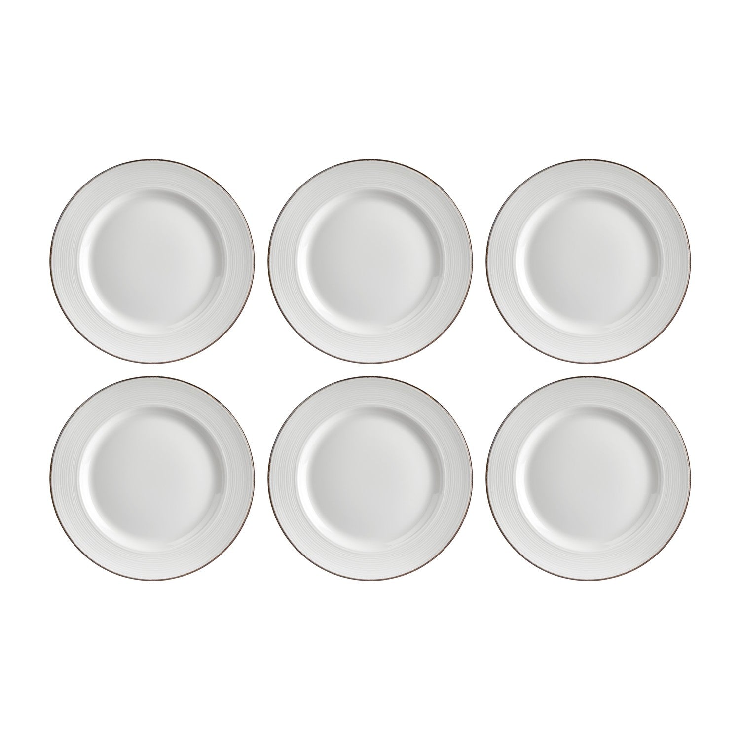Helix Gleam dia.11.75" Round Brown Vitrified Plate (Set of 6)