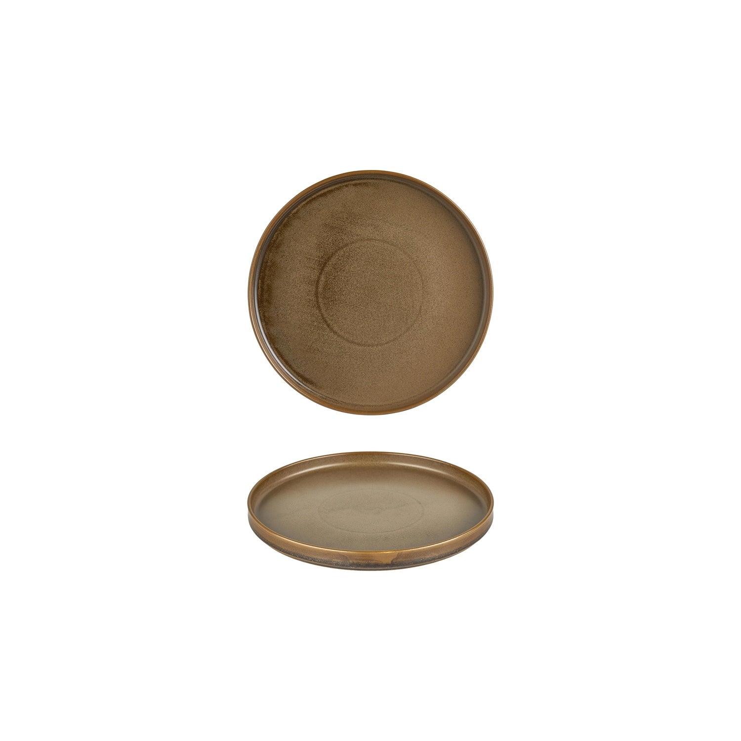 Helix Kaldi dia.6.25" Round Brown Vitrified Plate (Set of 6)