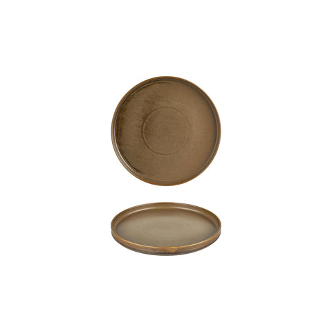 Helix Kaldi dia.6.25" Round Brown Vitrified Plate (Set of 6)