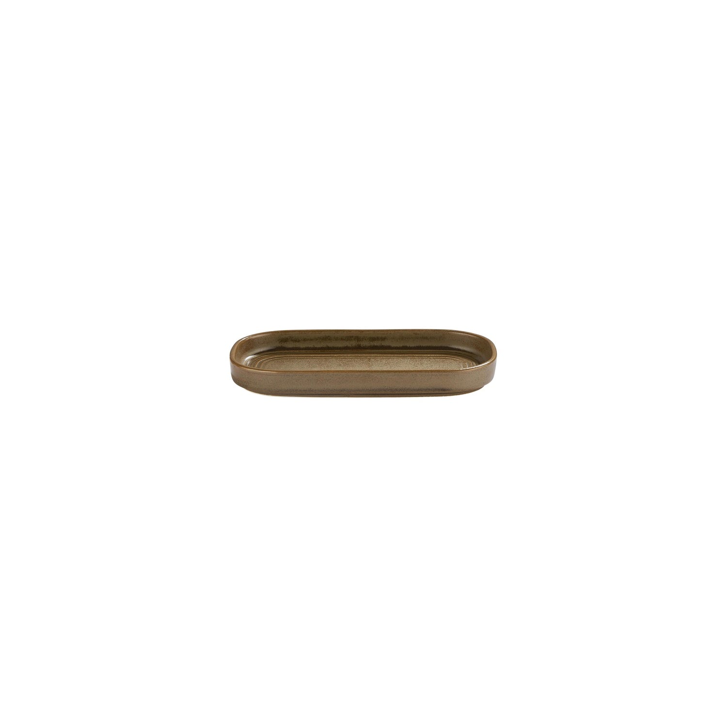 Helix Kaldi 7.75" x 3.75" x h:0" Oval Brown Vitrified Platter (Set of 2)