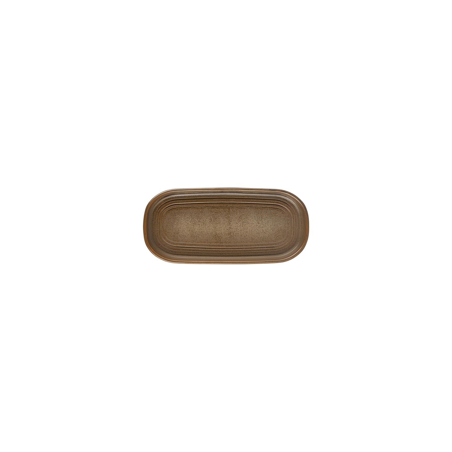 Helix Kaldi 7.75" x 3.75" x h:0" Oval Brown Vitrified Platter (Set of 2)