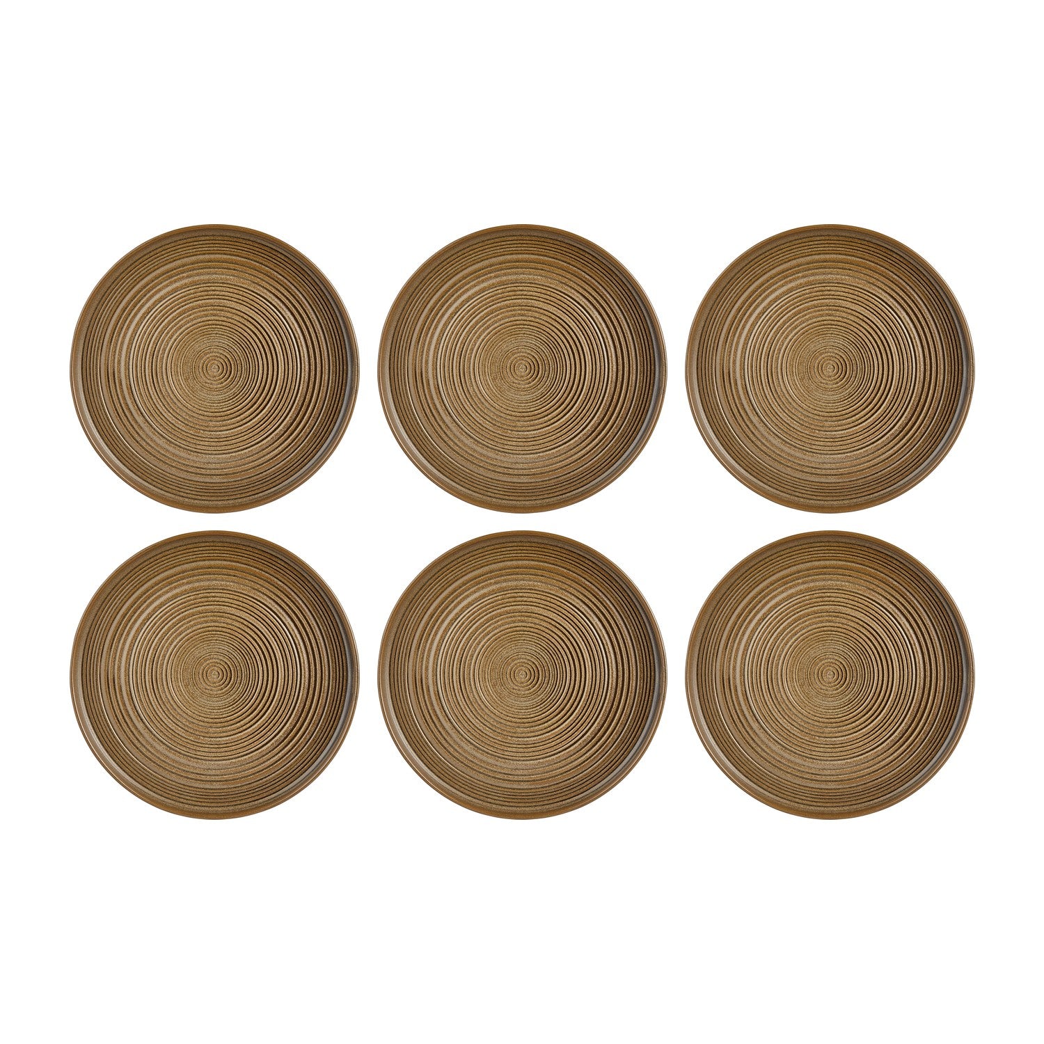 Helix Kaldi dia.10.75" Round Brown Vitrified Plate (Set of 6)