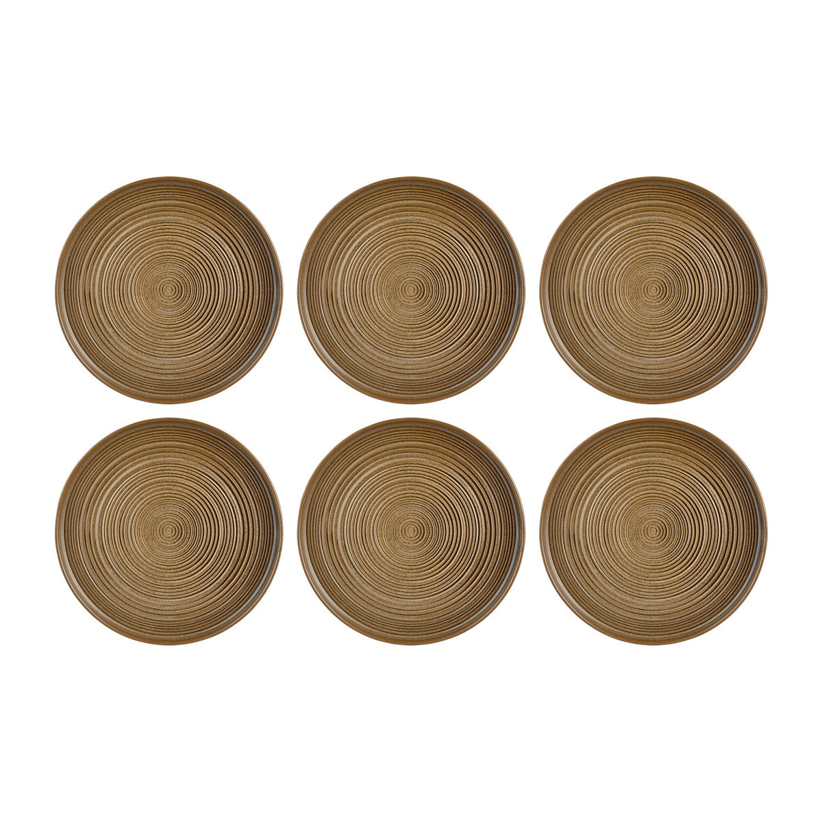 Helix Kaldi dia.10.75" Round Brown Vitrified Plate (Set of 6)