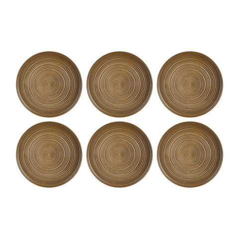 Helix Kaldi dia.10.75" Round Brown Vitrified Plate (Set of 6)