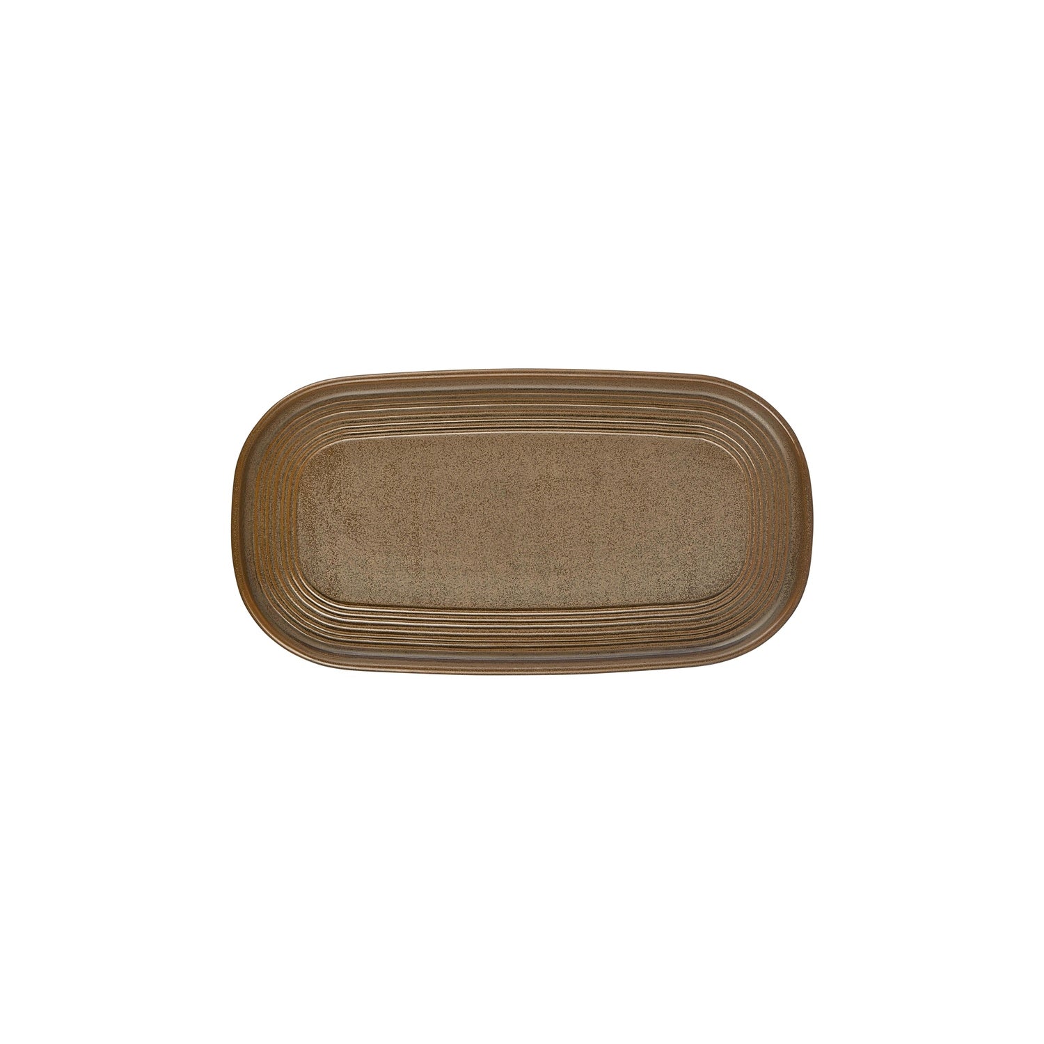 Helix Kaldi 11.75" x 6.25" x h:0" Oval Brown Vitrified Platter (1 each)