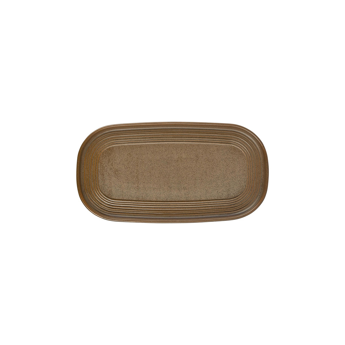Helix Kaldi 11.75" x 6.25" x h:0" Oval Brown Vitrified Platter (1 each)