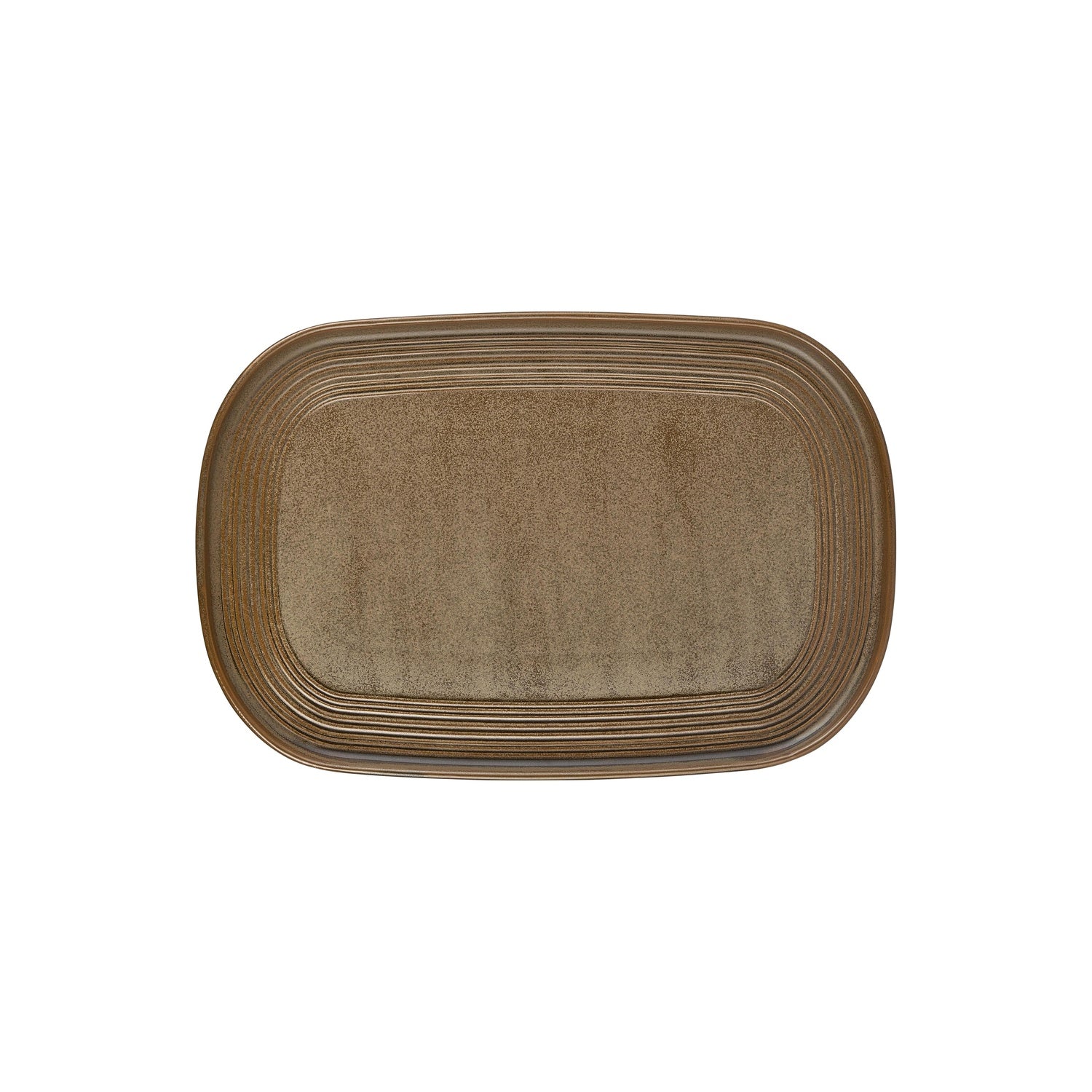 Helix Kaldi 13.5" x 9" x h:0" Oval Brown Vitrified Platter (1 each)