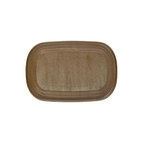 Helix Kaldi 13.5" x 9" x h:0" Oval Brown Vitrified Platter (1 each)