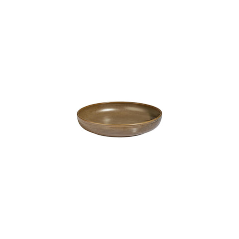 Helix Kaldi dia.7.5" h:1.5" 24 oz. Round Brown Vitrified Deep Plate (Set of 6)