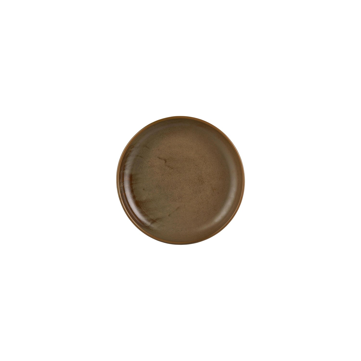 Helix Kaldi dia.7.5" h:1.5" 24 oz. Round Brown Vitrified Deep Plate (Set of 6)