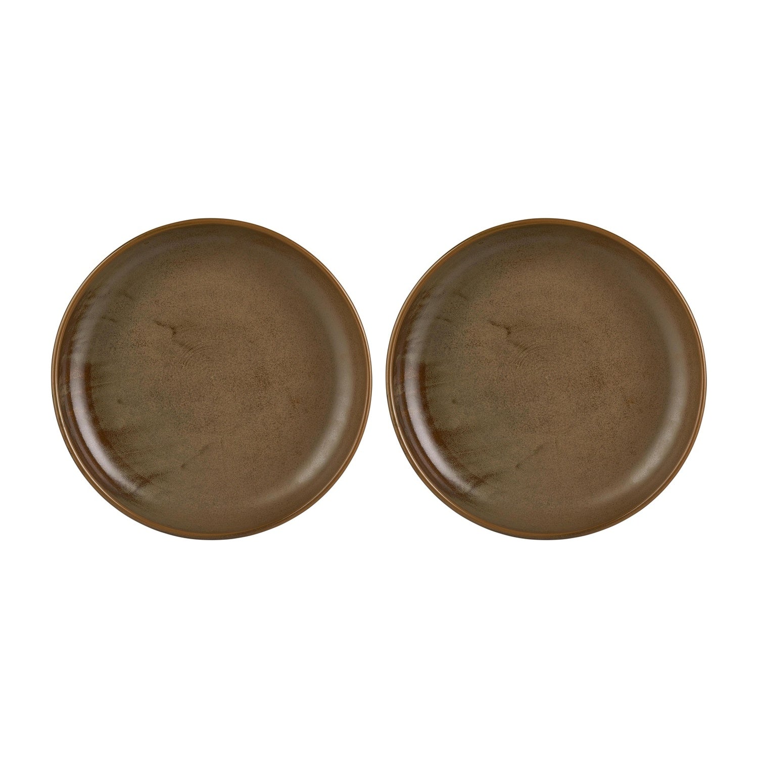 Helix Kaldi dia.9" h:0" 42 oz. Round Brown Vitrified Deep Plate (Set of 2)