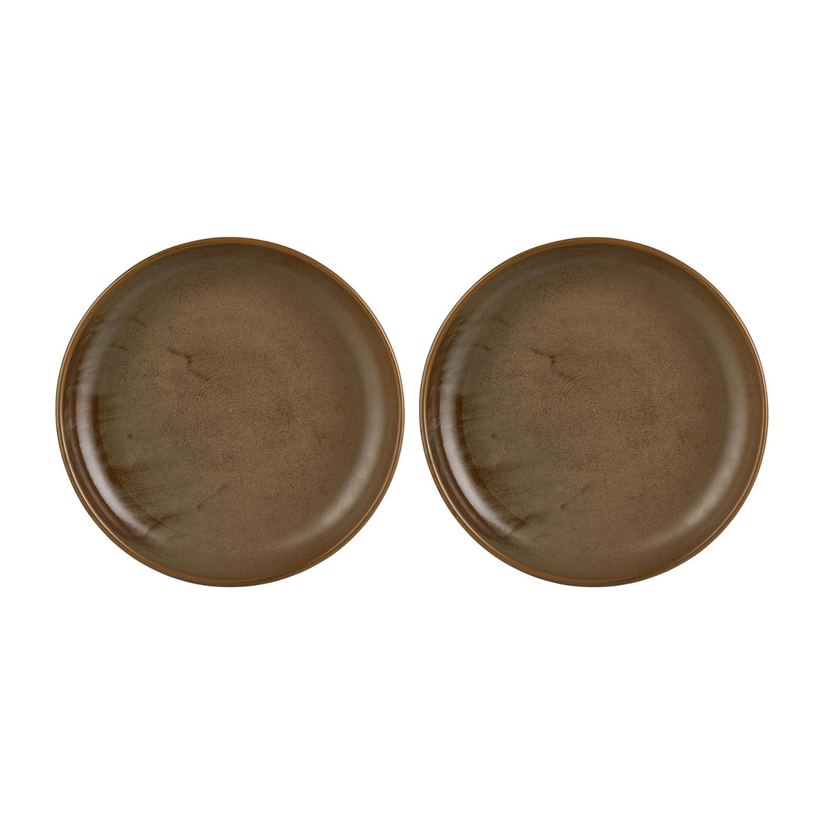 Helix Kaldi dia.9" h:0" 42 oz. Round Brown Vitrified Deep Plate (Set of 2)
