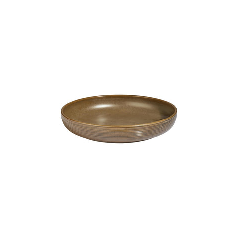 Helix Kaldi dia.10.25" h:2" 59 oz. Round Brown Vitrified Deep Plate (Set of 6)